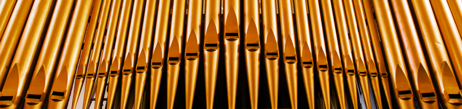 Gold coloured organ pipes